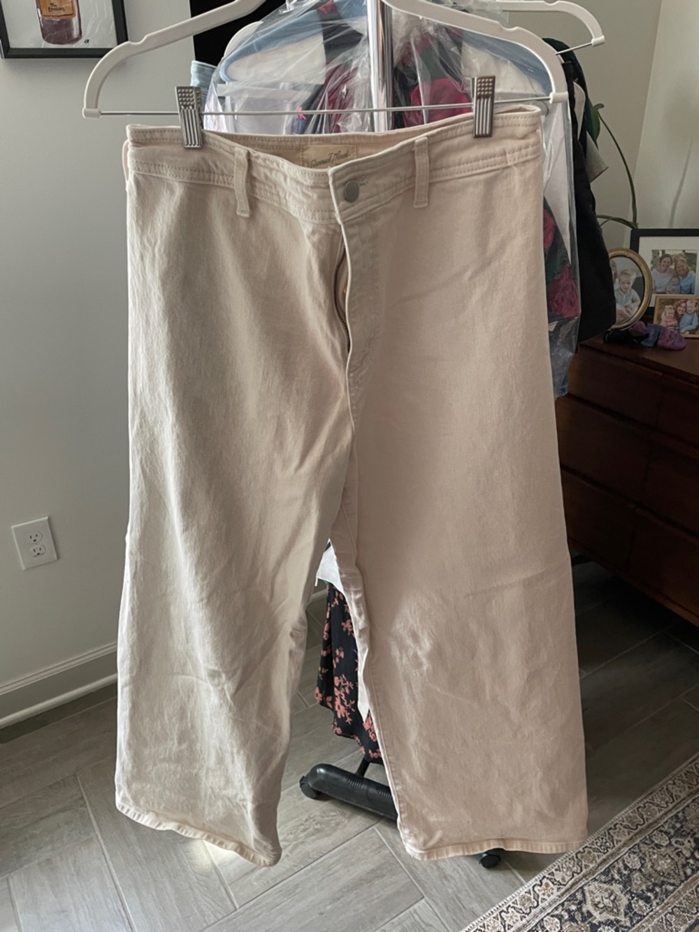 Cream Wide-Leg Sailor Pants